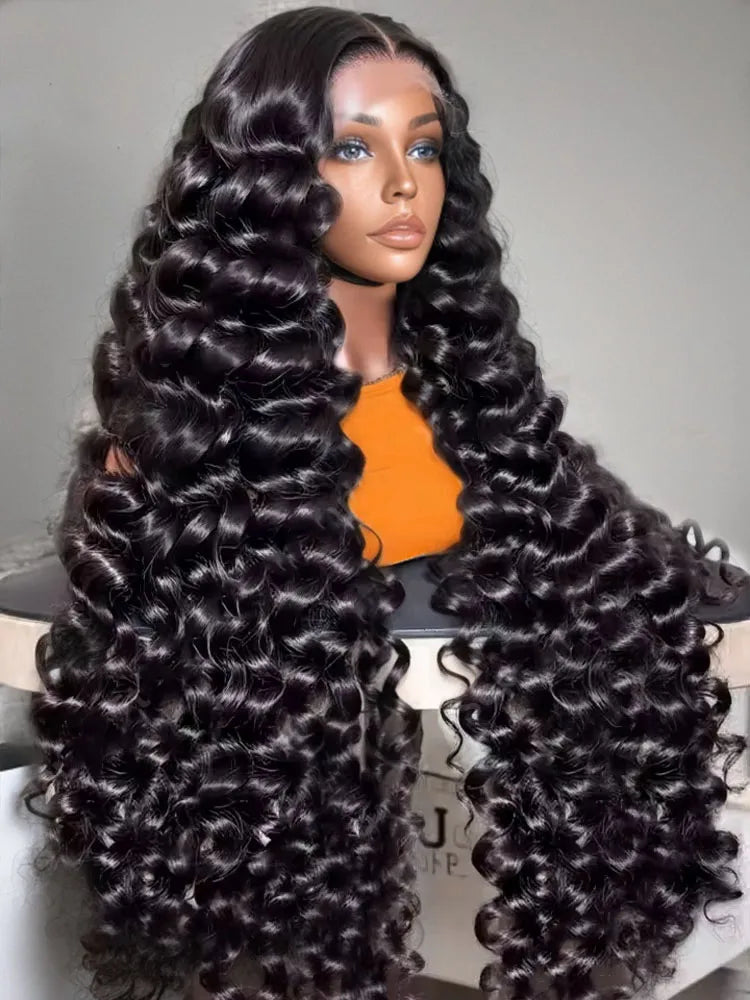 Lakeisha 220 High Density Loose Wave Curly Human Hair Wigs 30 Inch 13x6 HD Lace Frontal Wig Brazilian Preplucked Raw Remy Hair