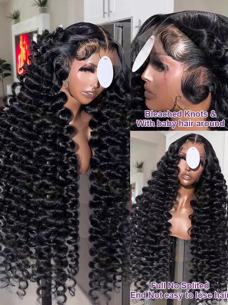 Lakeisha 220 High Density Loose Wave Curly Human Hair Wigs 30 Inch 13x6 HD Lace Frontal Wig Brazilian Preplucked Raw Remy Hair