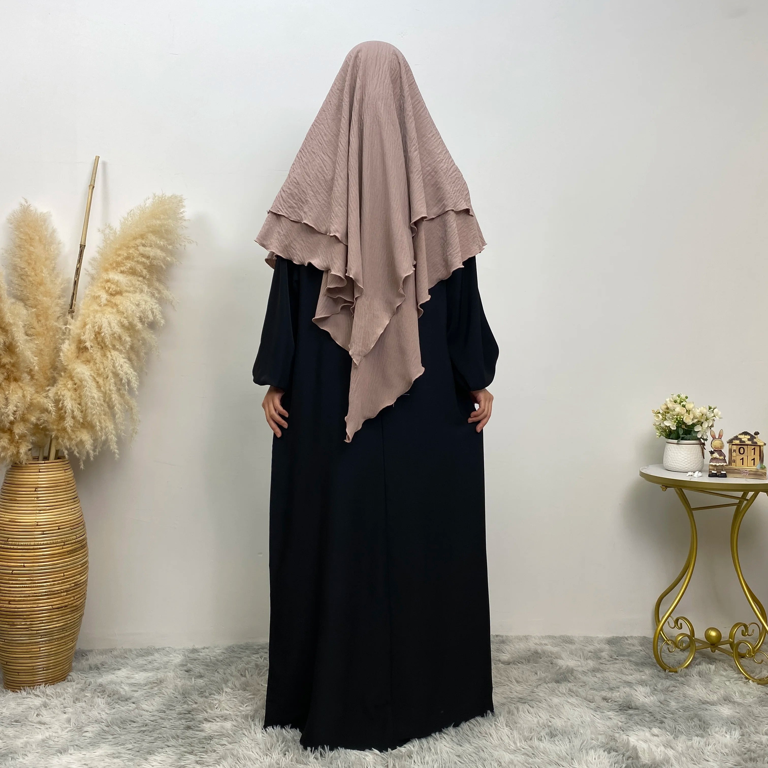 Islamic Clothing Women Muslim Plain Long Khimar Hijab Scarf Headcover Eid Prayer Garment Headdress Dubai Saudi Turkey Indonesia