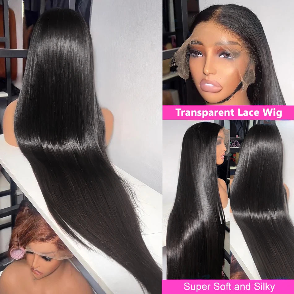 13x4 13x6 Lace Frontal Human Hair Wig Straight Brazilian Hair 360 Transparent Lace Natural Black Wig With Baby Hair Jarin Hair