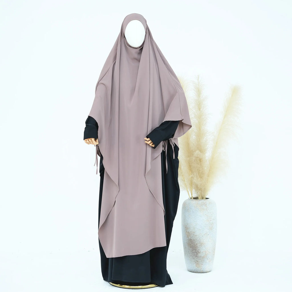 Hijabi's Extra-long Khimar Hijab Scarf (No Dress), Islamic Prayer Abaya, Ties at Sleeves, Muslim Women Covering, Chador, Ramadan