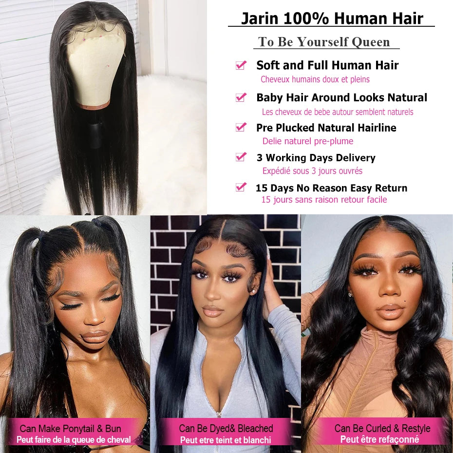 Straight Wig 13x4 13x6 Lace Frontal Wig Brazilian 100% Human Hair Wig Transparent Lace Wigs Cheap Wig For Women Remy Hair