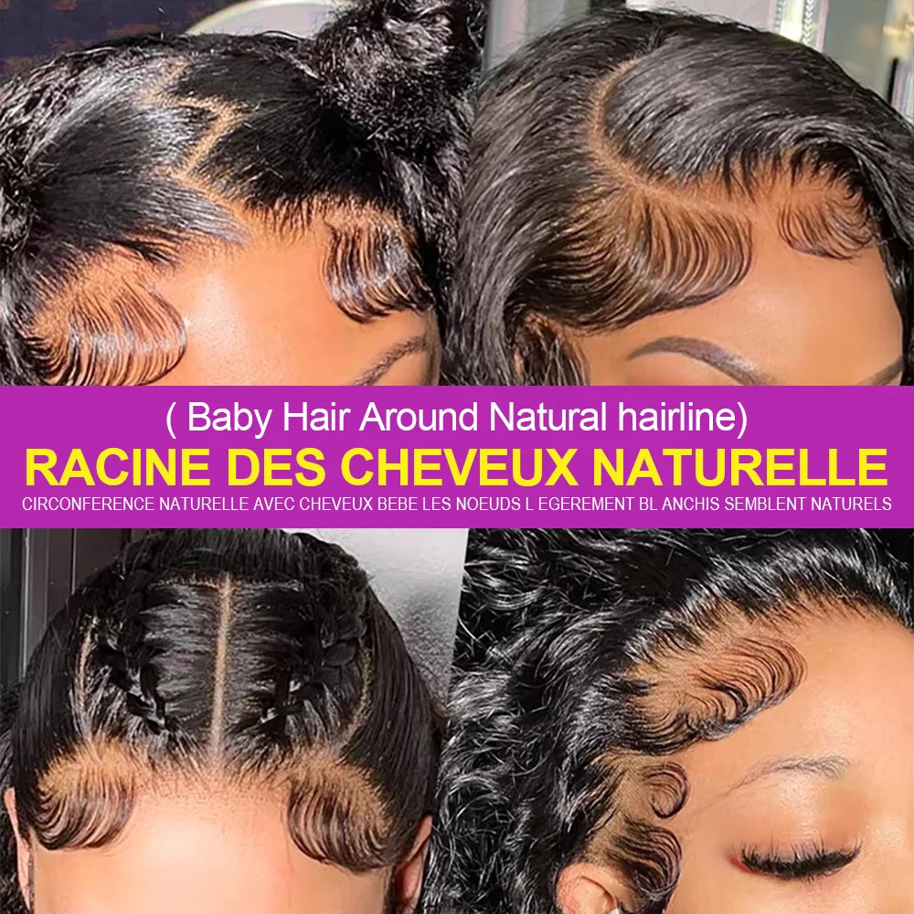 13X6 HD Transparent Deep Wave Lace Frontal Wig Brazilian 36 Inch 13x4 360 Water Curly Lace Front Human Hair Wigs For Women 250%