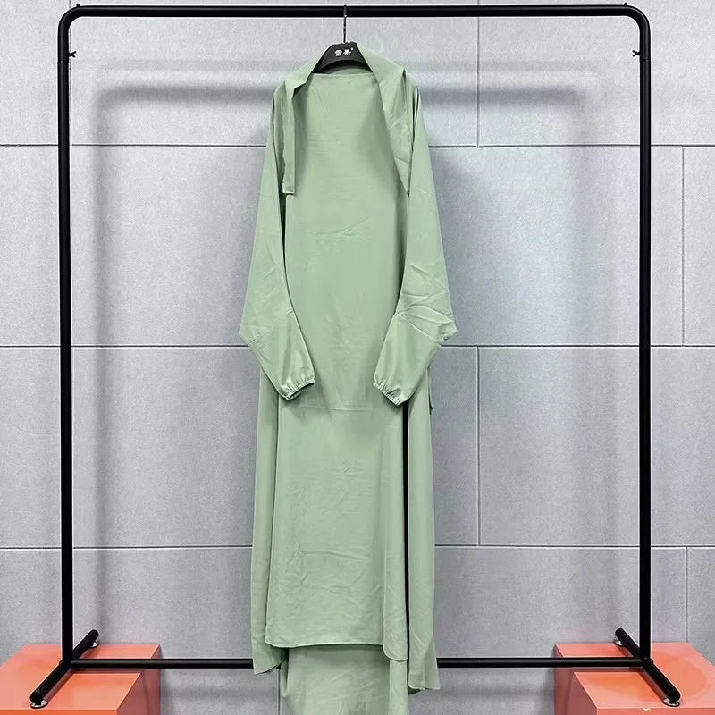 Hooded Abayas For Women Green Black Muslim Dresses Fashion Modest Ramadan Kimono Arabic Wear Hijab Robe Indian Caftan