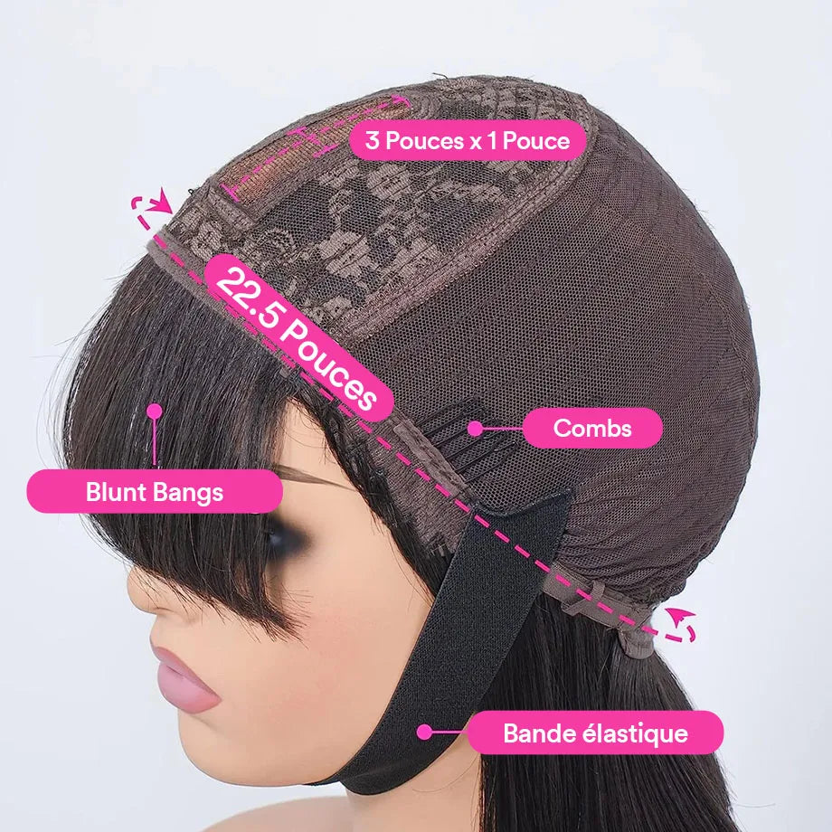 250 Density Straight 3x1 Middele Part Lace Realistic Look Fake Scalp Wig Straight Fringe Wigs Human Hair For Women Brazilian Wig