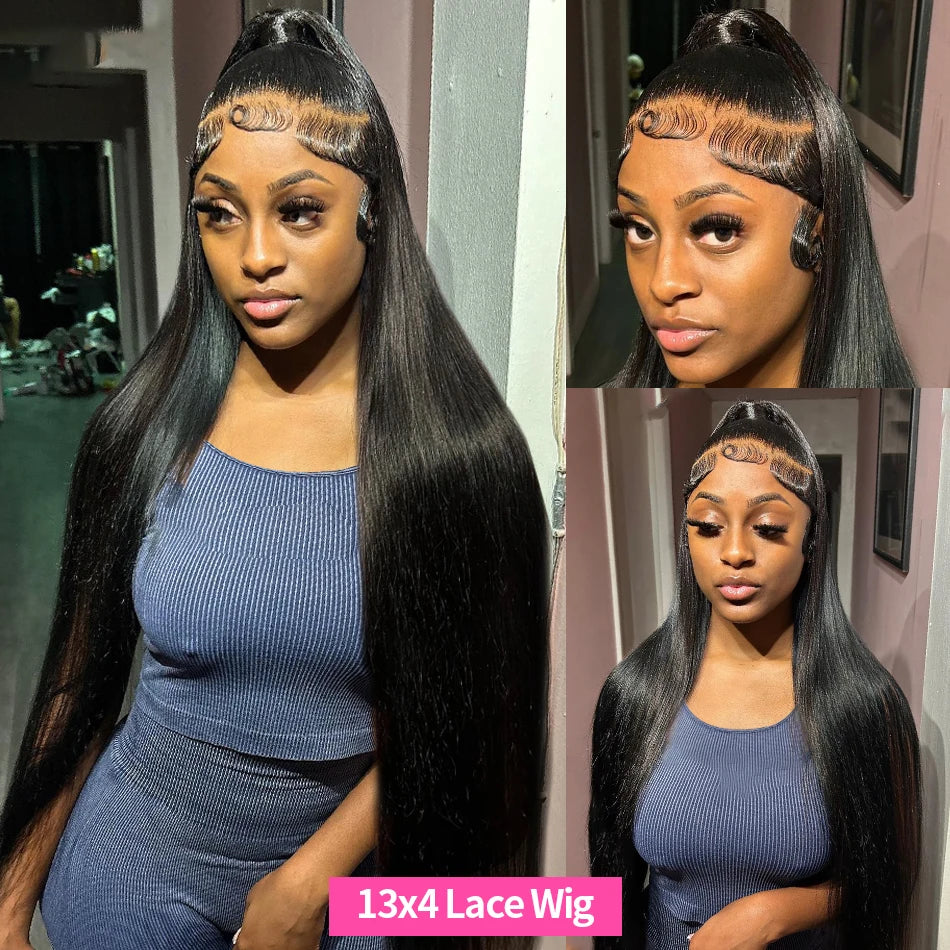 13x4 13x6 Lace Frontal Human Hair Wig Straight Brazilian Hair 360 Transparent Lace Natural Black Wig With Baby Hair Jarin Hair