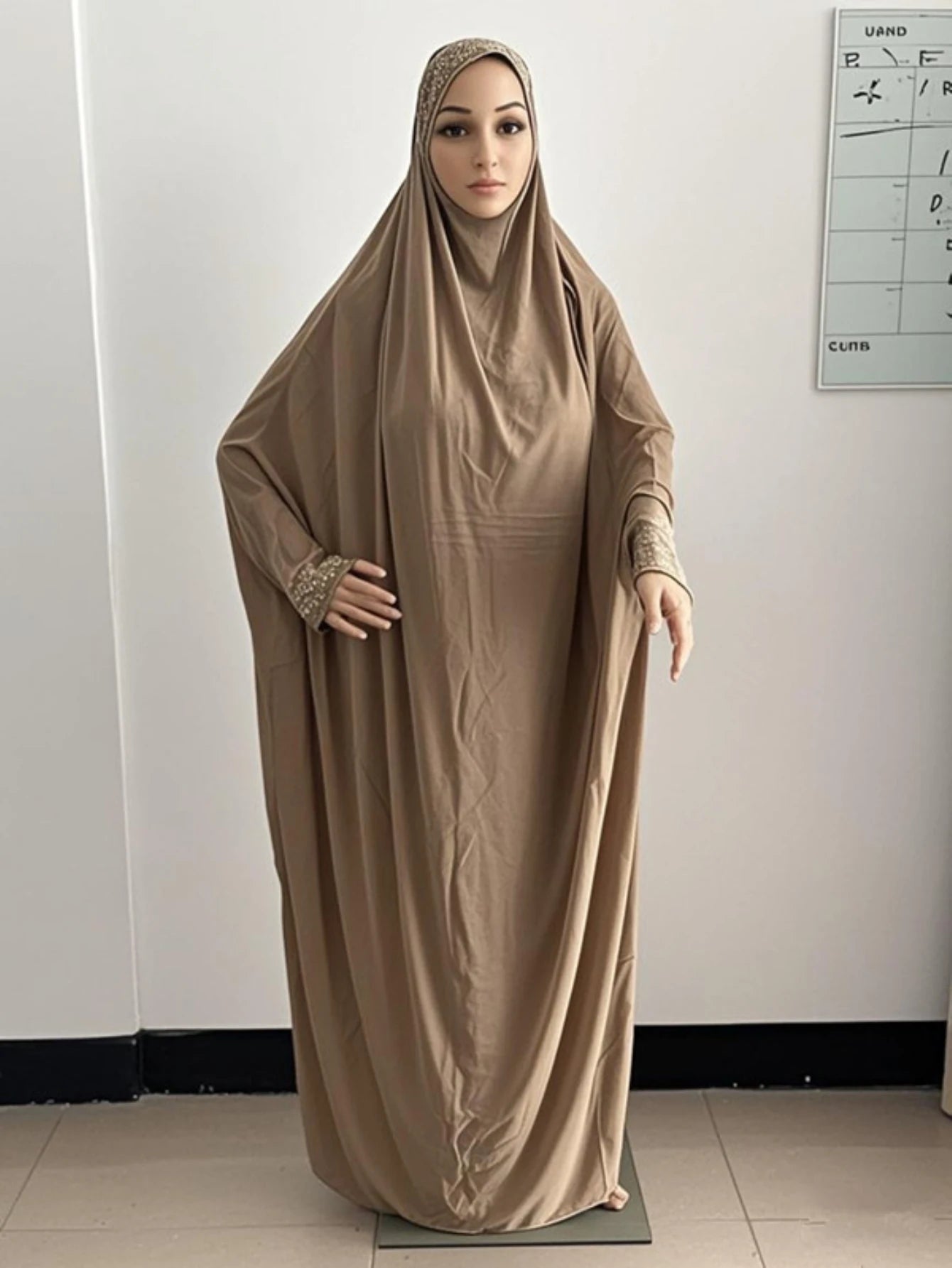 H098 Free Size Muslim Dress Pray Khimar Kaftan Burqa Abaya Robe Hijab Middle East Clothing