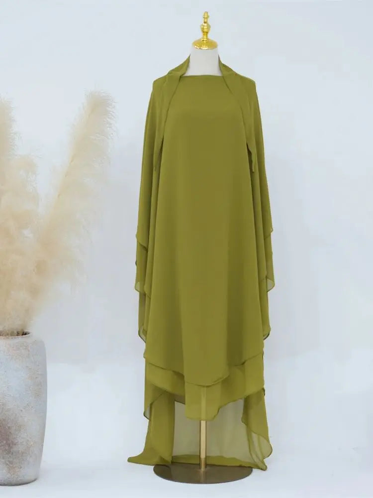 Ramadan Eid Dubai Chiffon Niqab Maxi Khimar Abaya Damen Islam Muslim Hijab Dress Abayas For Women Kebaya Hijabs Femme Musulmane