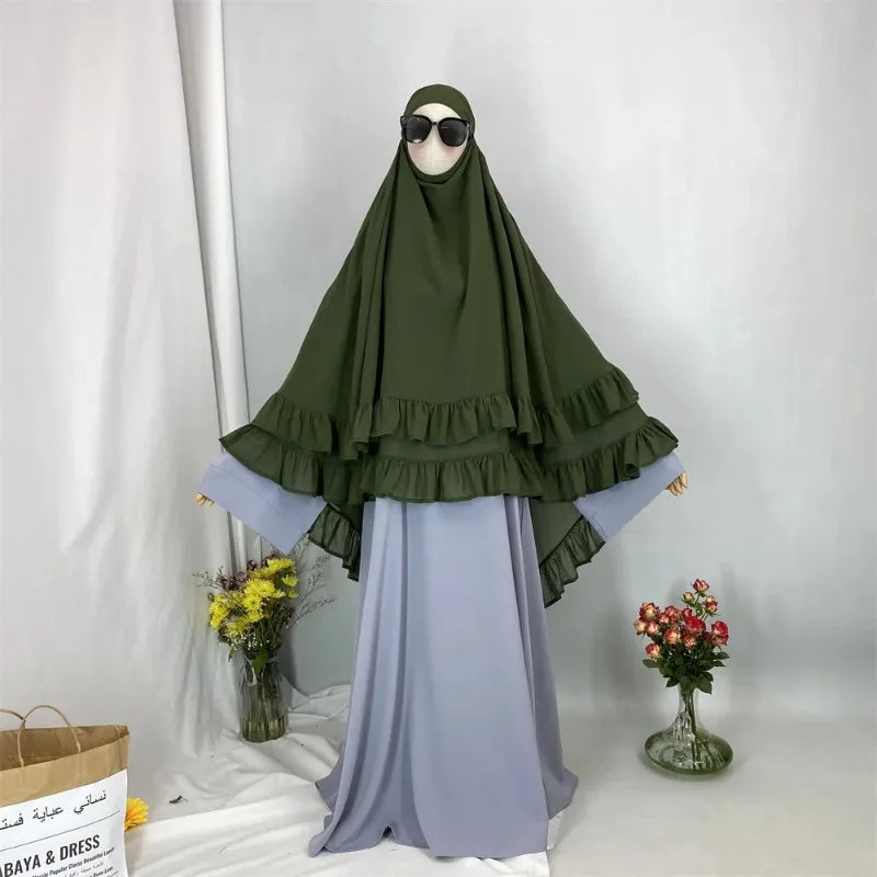 Fashion Extra Long Khimar Plain Chiffon Muslim Women Prayer Scarf Dubai Turkish Hijabs Turban Ramadan Niqab Abaya for Women