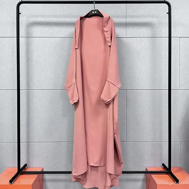 Hooded Abayas For Women Green Black Muslim Dresses Fashion Modest Ramadan Kimono Arabic Wear Hijab Robe Indian Caftan