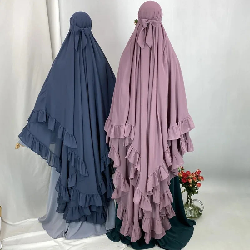 Fashion Extra Long Khimar Plain Chiffon Muslim Women Prayer Scarf Dubai Turkish Hijabs Turban Ramadan Niqab Abaya for Women