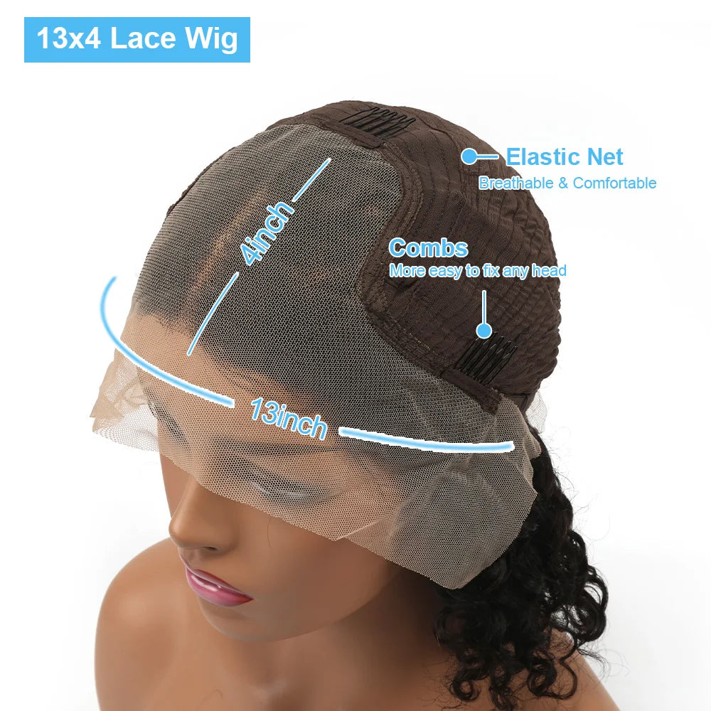 Chocolate Brown Straight 13x4 Lace Frontal Bob Wig Human Hair Brazilian Remy Hair #4 Colored Bob For Women Pre Plucked Hairline
