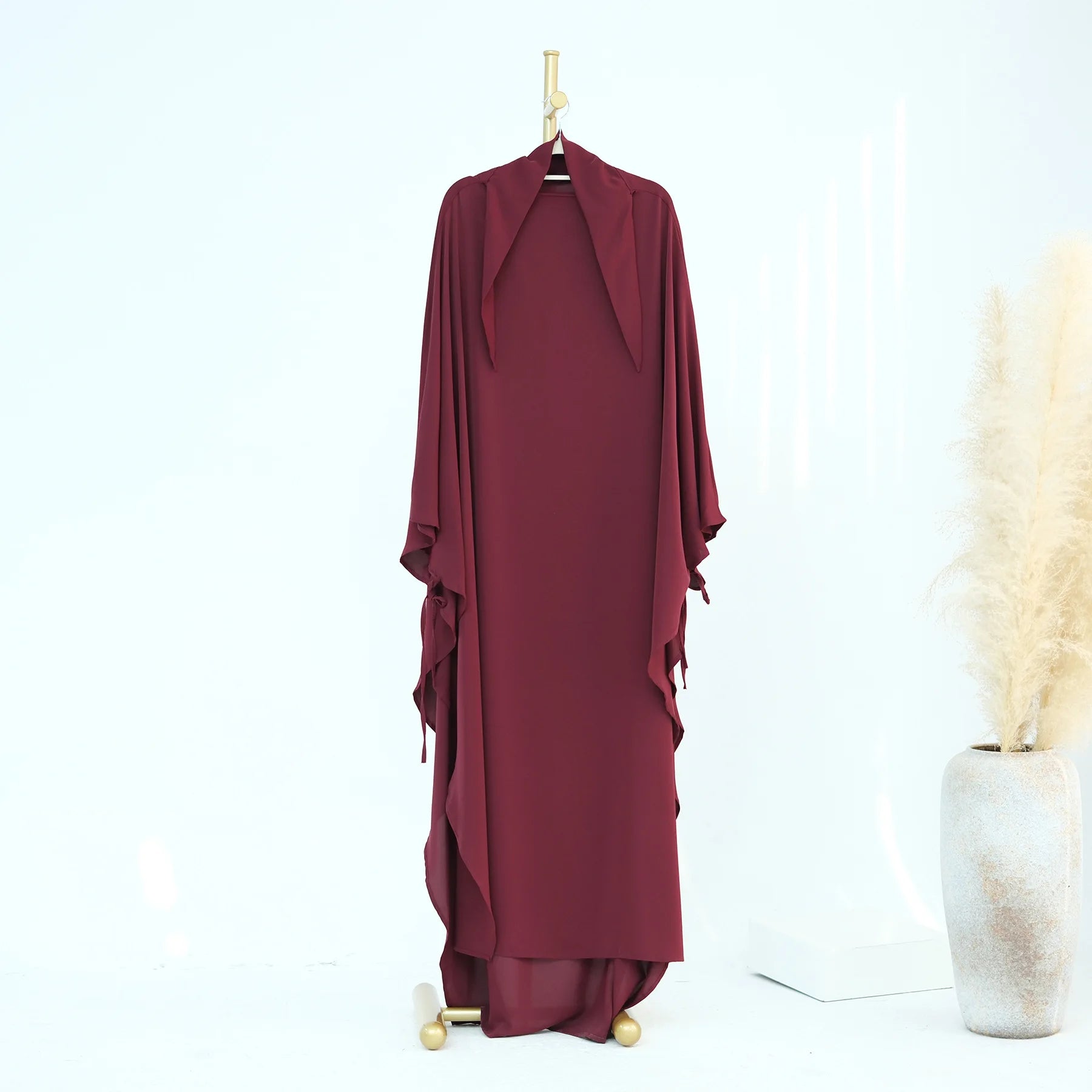 Hijabi's Extra-long Khimar Hijab Scarf (No Dress), Islamic Prayer Abaya, Ties at Sleeves, Muslim Women Covering, Chador, Ramadan