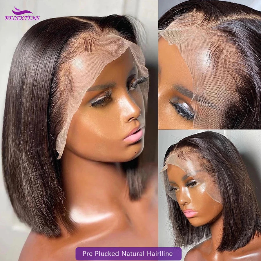 13x4 Bob Wig Human Hair Lace Front Wigs Human Hair Pre Plucked with Baby Hair 10-16 inch Cheap Short Bob Hair Wigs Fast Delivery