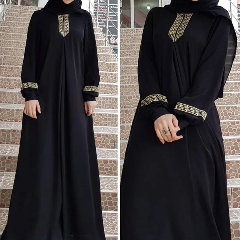Muslim Woman Abaya Islamic Clothing Abaya Dubai Turkish Indoneisa Islam National Style Print Loose Long Skirt Woman Casual Abaya