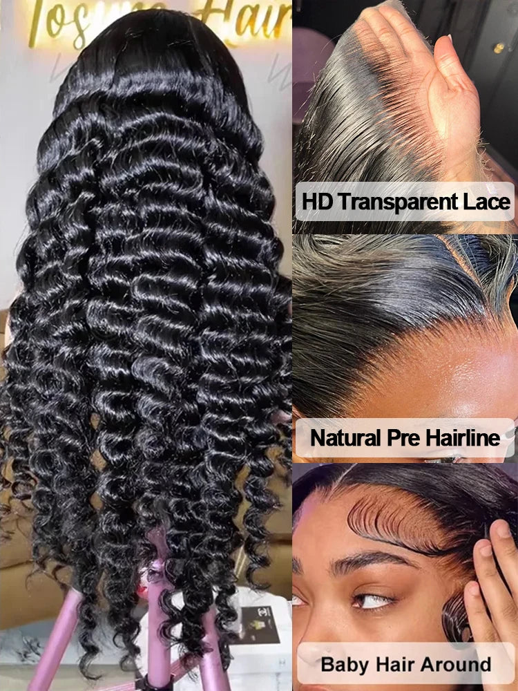 Lakeisha 220 High Density Loose Wave Curly Human Hair Wigs 30 Inch 13x6 HD Lace Frontal Wig Brazilian Preplucked Raw Remy Hair