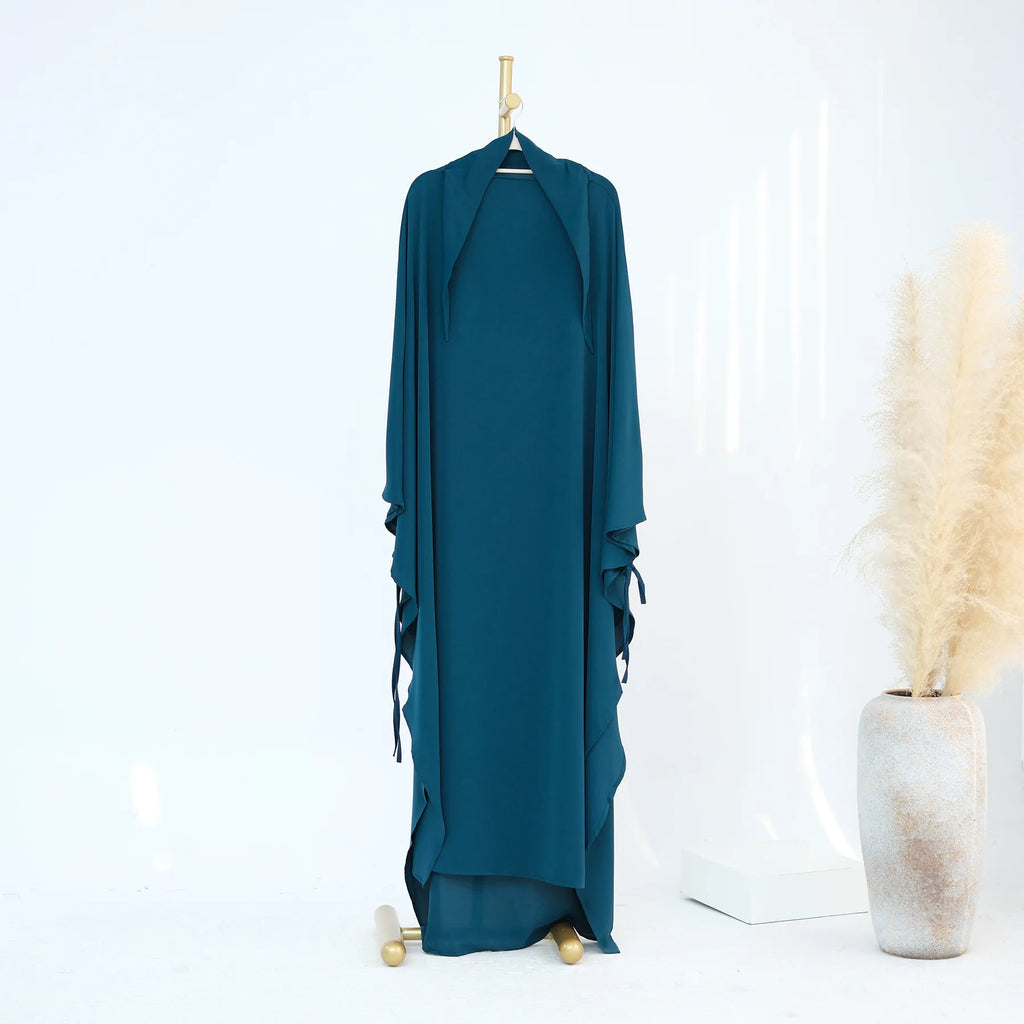 Hijabi's Extra-long Khimar Hijab Scarf (No Dress), Islamic Prayer Abaya, Ties at Sleeves, Muslim Women Covering, Chador, Ramadan
