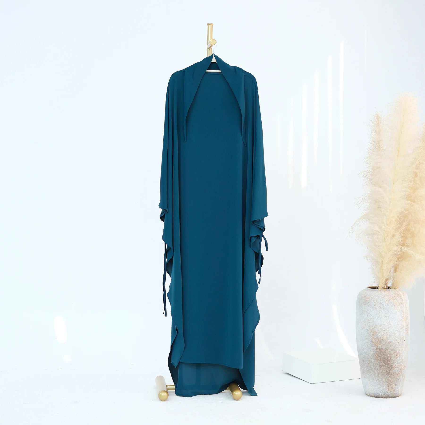 Hijabi's Extra-long Khimar Hijab Scarf (No Dress), Islamic Prayer Abaya, Ties at Sleeves, Muslim Women Covering, Chador, Ramadan