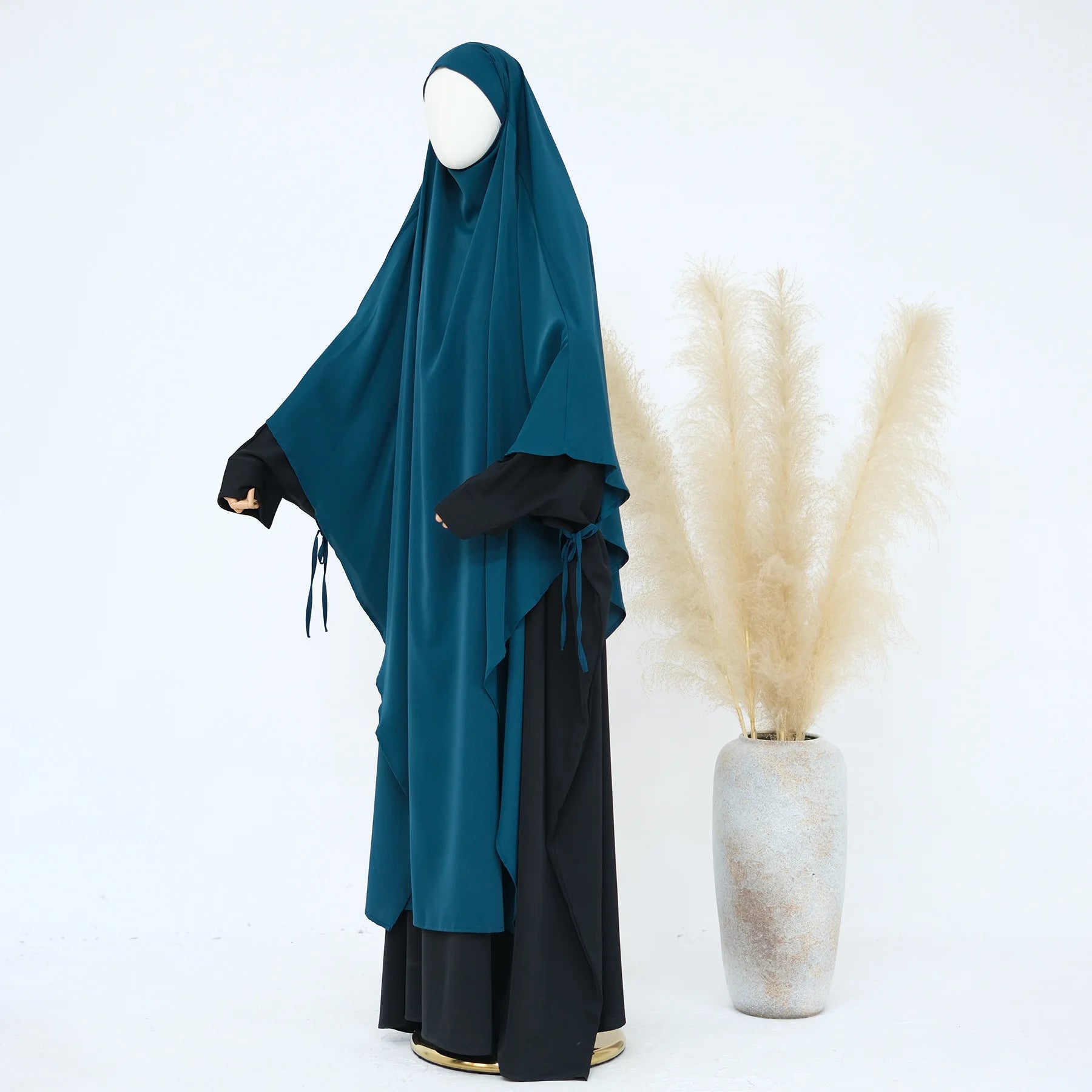 Hijabi's Extra-long Khimar Hijab Scarf (No Dress), Islamic Prayer Abaya, Ties at Sleeves, Muslim Women Covering, Chador, Ramadan