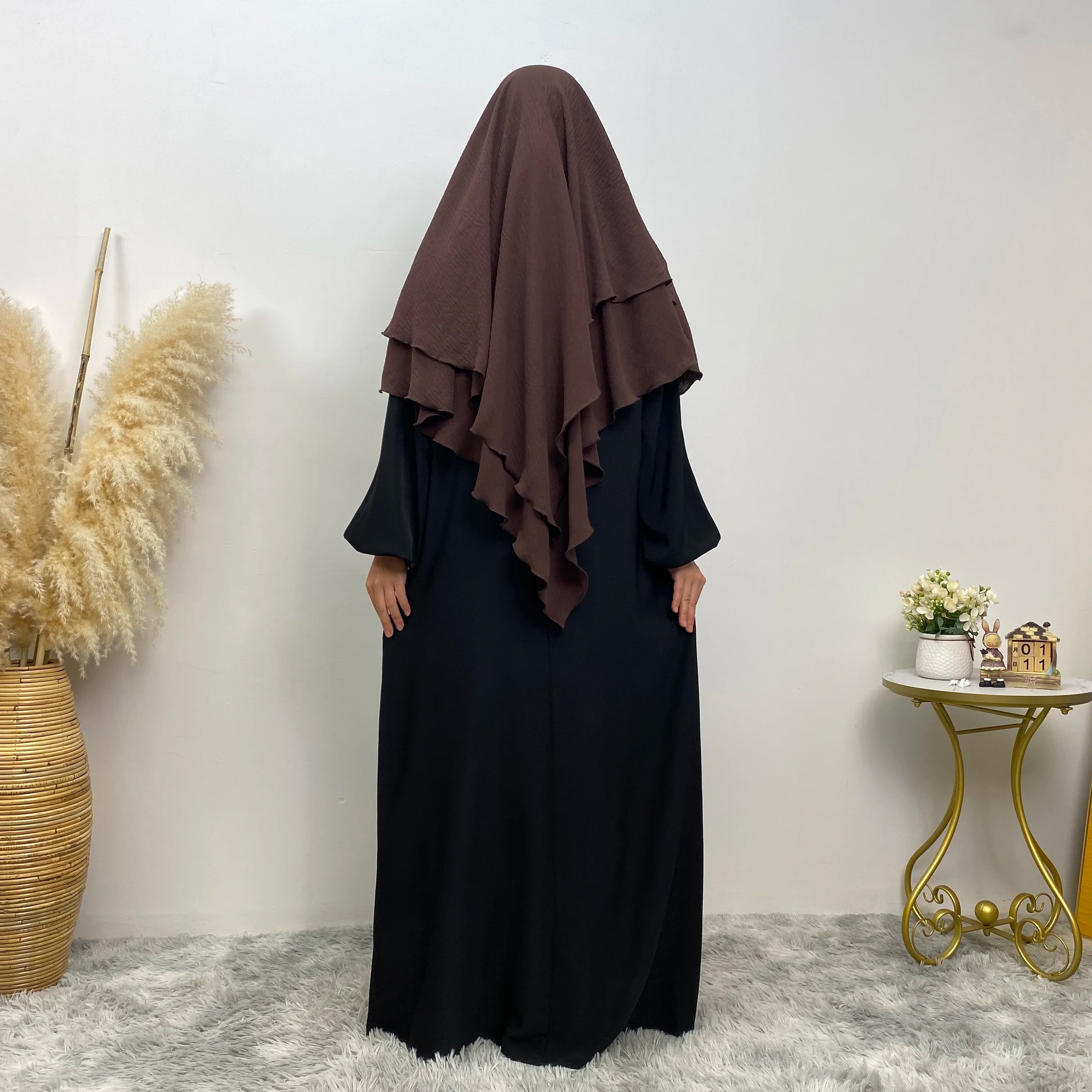 Islamic Clothing Women Muslim Plain Long Khimar Hijab Scarf Headcover Eid Prayer Garment Headdress Dubai Saudi Turkey Indonesia