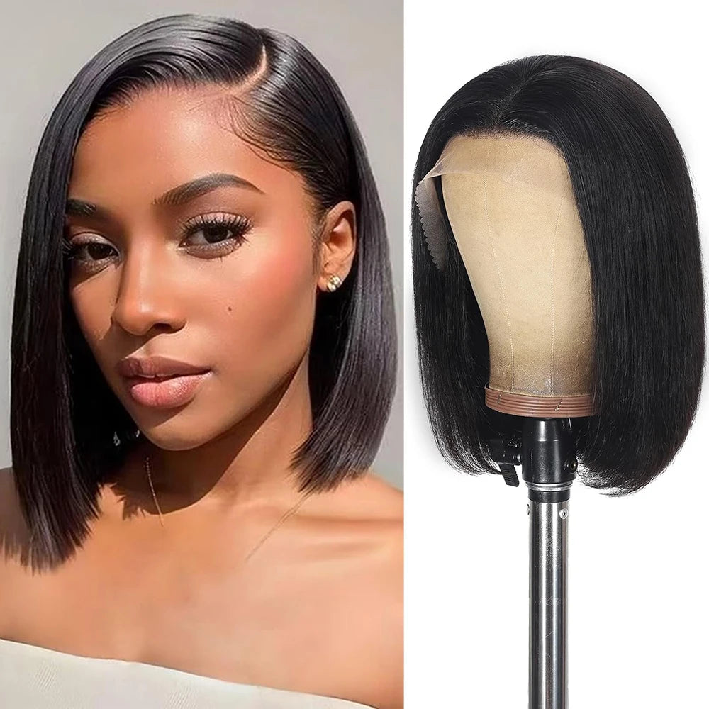 13x4 Bob Wig Human Hair Lace Front Wigs Human Hair Pre Plucked with Baby Hair 10-16 inch Cheap Short Bob Hair Wigs Fast Delivery