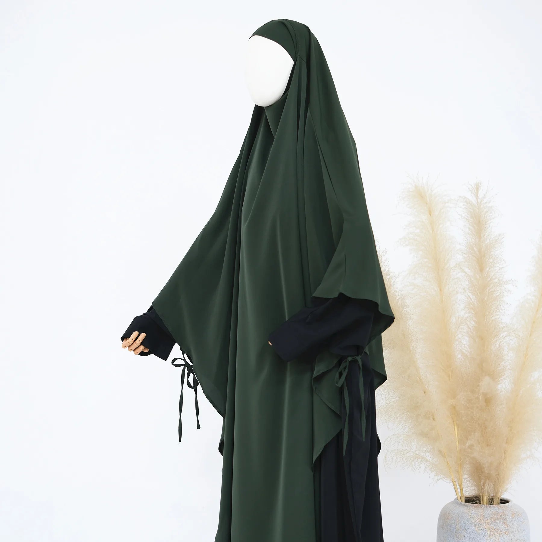 Hijabi's Extra-long Khimar Hijab Scarf (No Dress), Islamic Prayer Abaya, Ties at Sleeves, Muslim Women Covering, Chador, Ramadan