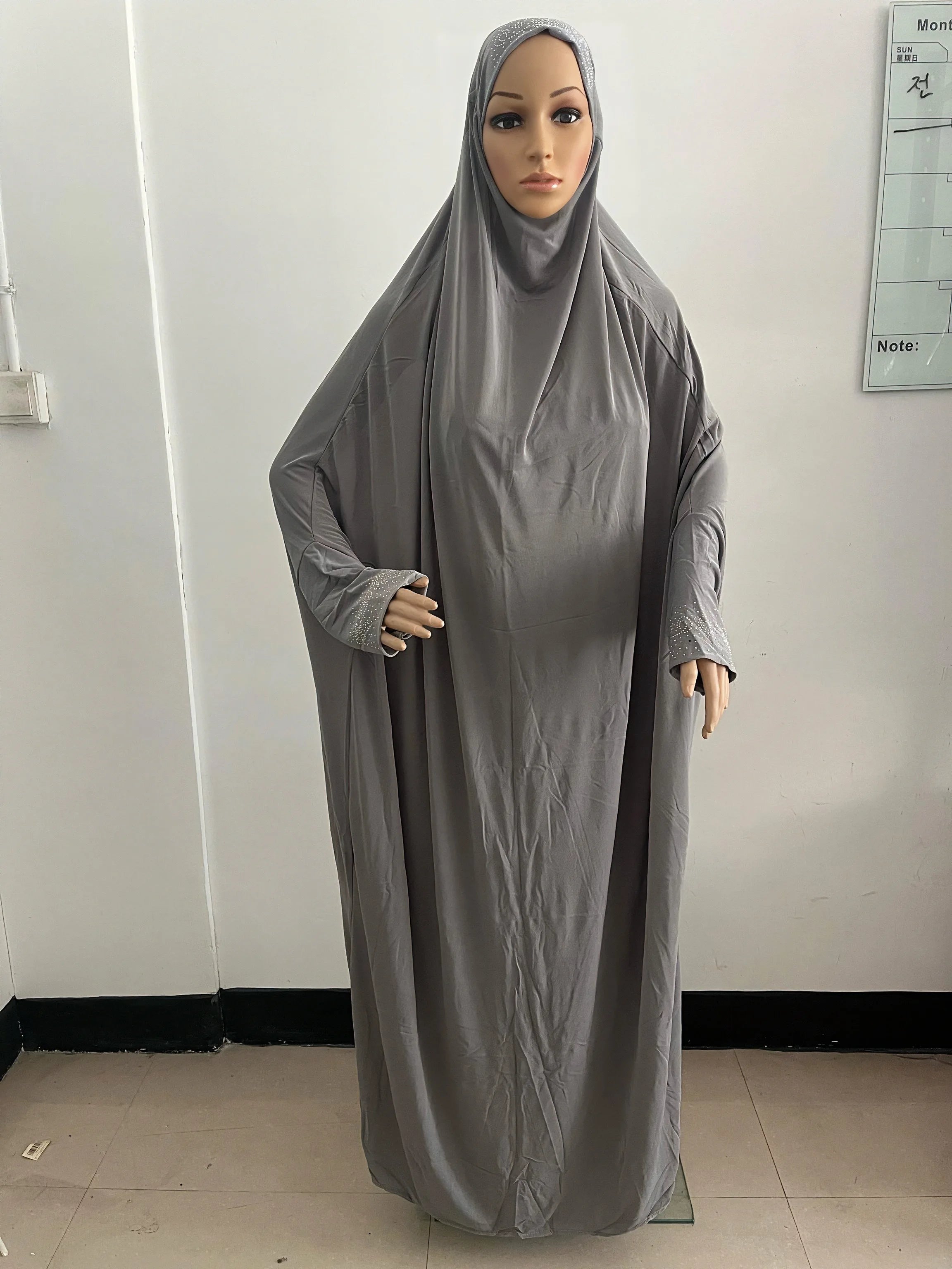 H098 Free Size Muslim Dress Pray Khimar Kaftan Burqa Abaya Robe Hijab Middle East Clothing
