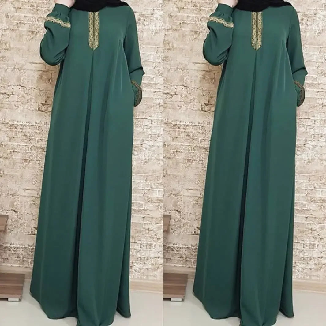 Muslim Woman Abaya Islamic Clothing Abaya Dubai Turkish Indoneisa Islam National Style Print Loose Long Skirt Woman Casual Abaya
