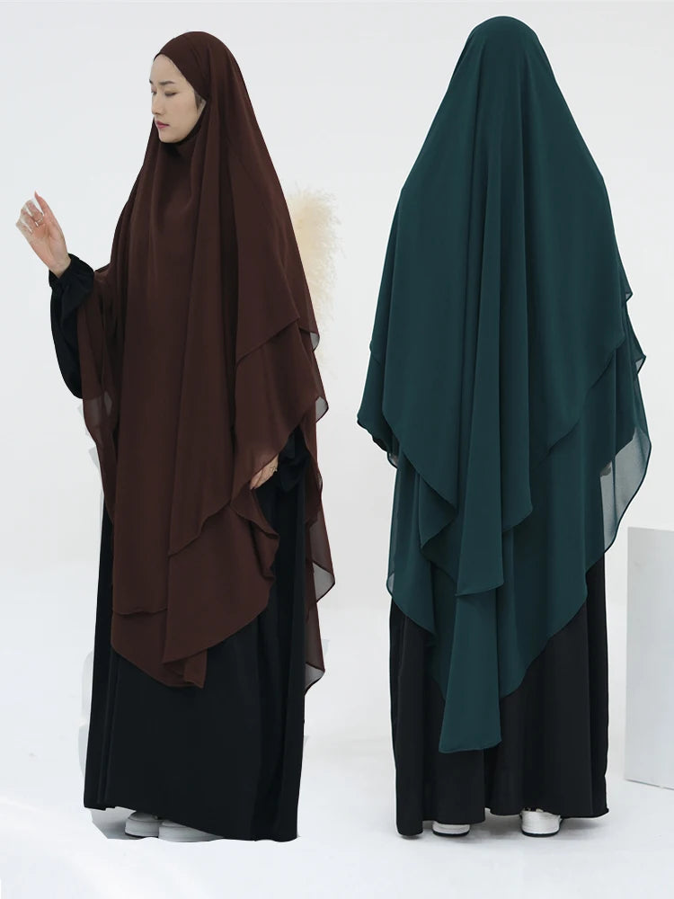 Ramadan Eid Dubai Chiffon Niqab Maxi Khimar Abaya Damen Islam Muslim Hijab Dress Abayas For Women Kebaya Hijabs Femme Musulmane