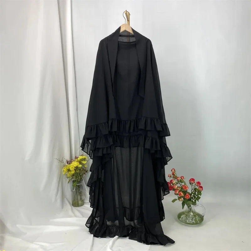 Fashion Extra Long Khimar Plain Chiffon Muslim Women Prayer Scarf Dubai Turkish Hijabs Turban Ramadan Niqab Abaya for Women