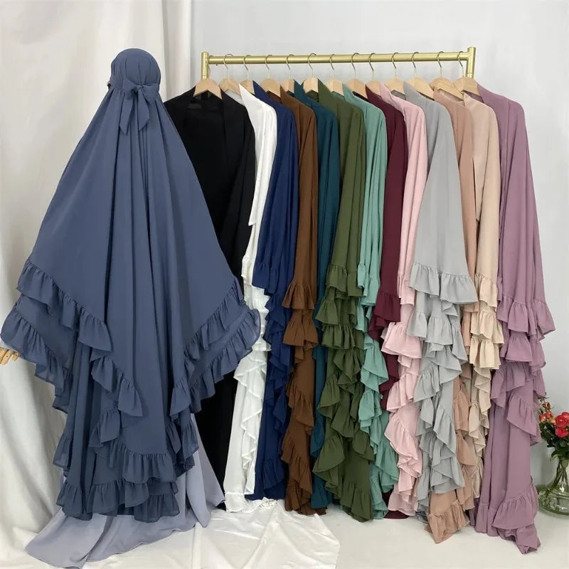 Fashion Extra Long Khimar Plain Chiffon Muslim Women Prayer Scarf Dubai Turkish Hijabs Turban Ramadan Niqab Abaya for Women