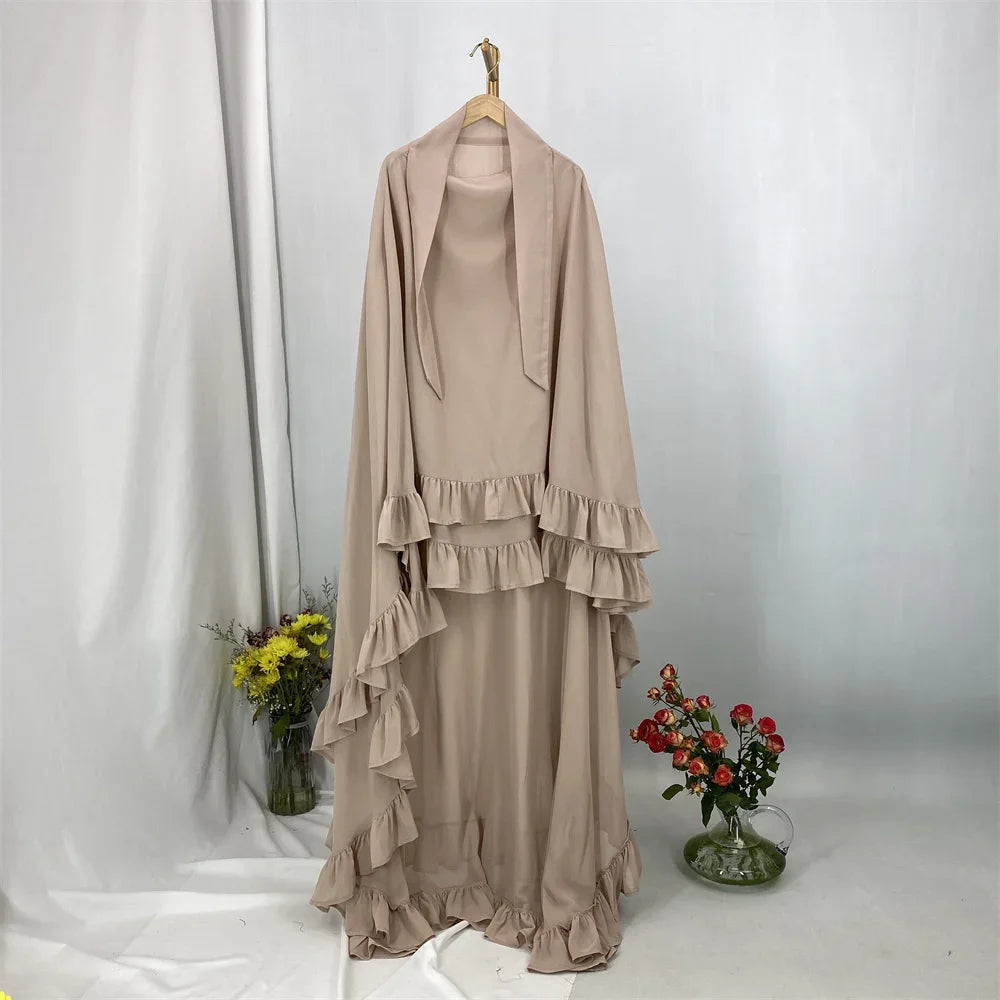 Fashion Extra Long Khimar Plain Chiffon Muslim Women Prayer Scarf Dubai Turkish Hijabs Turban Ramadan Niqab Abaya for Women