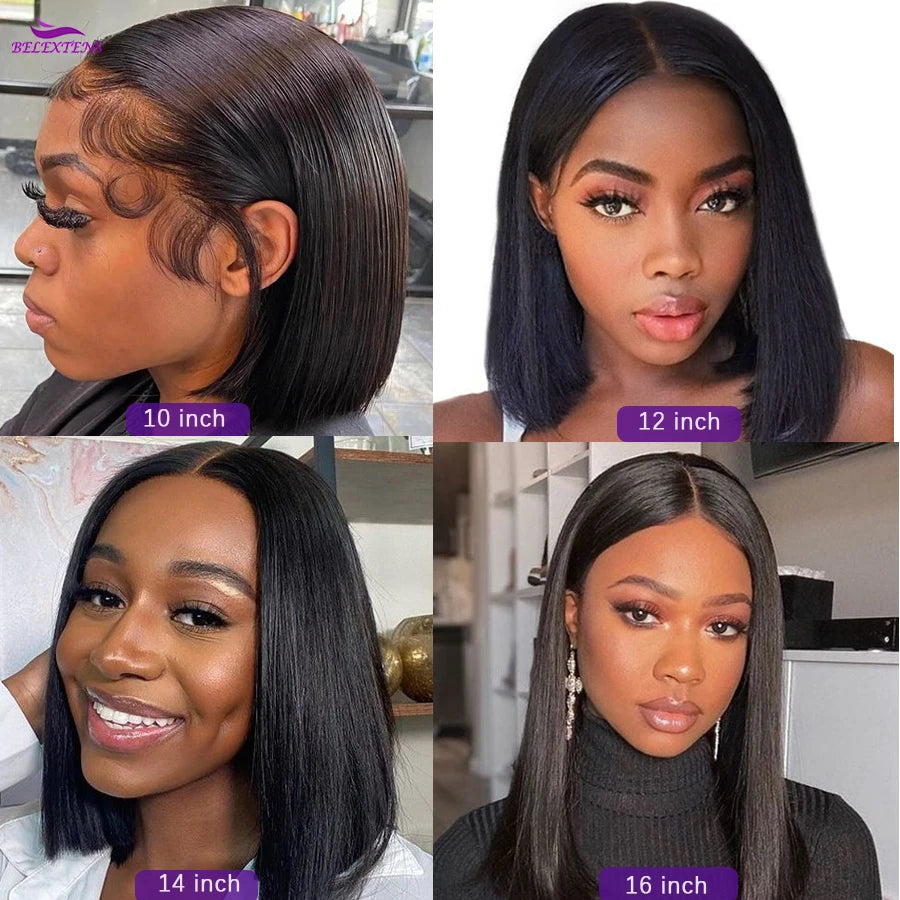 13x4 Bob Wig Human Hair Lace Front Wigs Human Hair Pre Plucked with Baby Hair 10-16 inch Cheap Short Bob Hair Wigs Fast Delivery