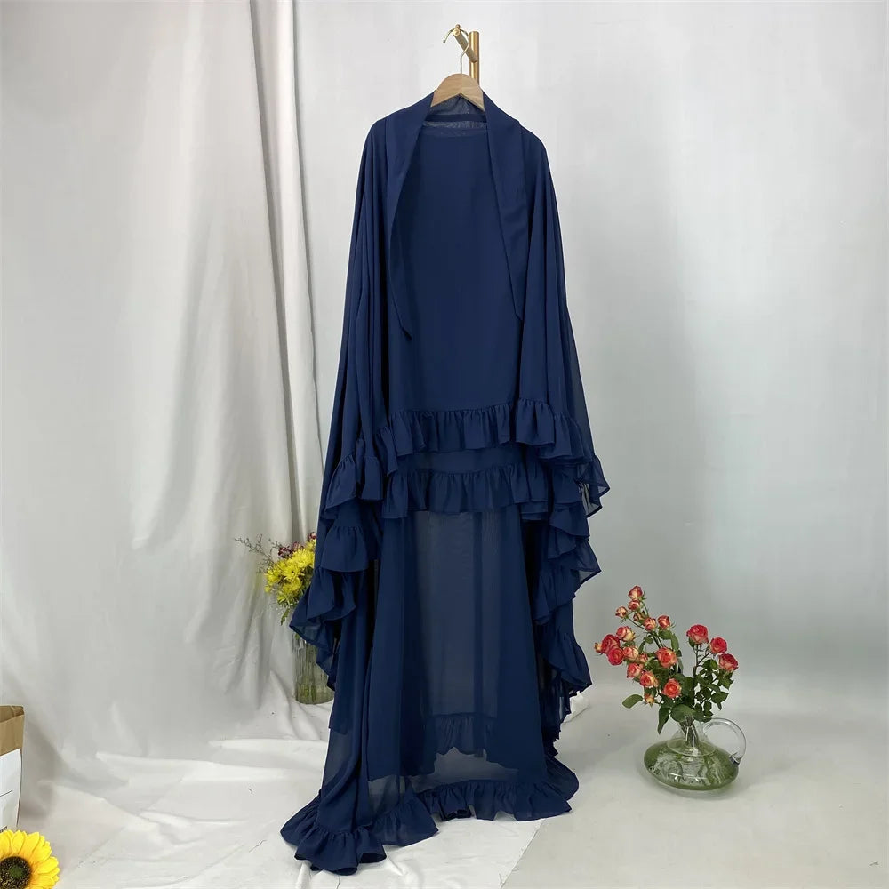 Fashion Extra Long Khimar Plain Chiffon Muslim Women Prayer Scarf Dubai Turkish Hijabs Turban Ramadan Niqab Abaya for Women