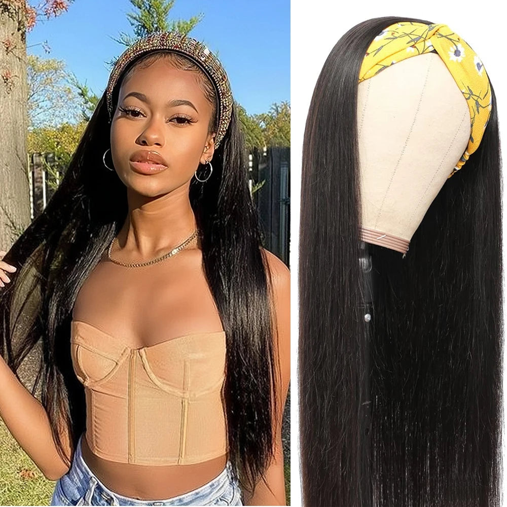 Water Wave Human Hair Headband Wigs For Women Kinky Curly Cheap Wig Fall Machine Made Brazilian Remy Human Hair