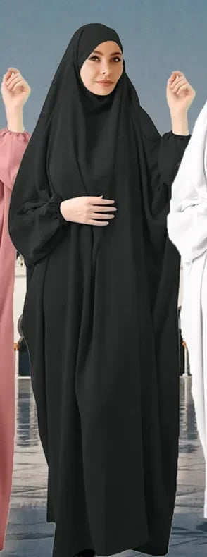 Hooded Abayas For Women Green Black Muslim Dresses Fashion Modest Ramadan Kimono Arabic Wear Hijab Robe Indian Caftan