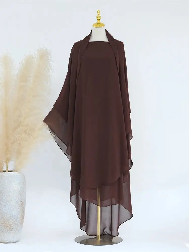 Ramadan Eid Dubai Chiffon Niqab Maxi Khimar Abaya Damen Islam Muslim Hijab Dress Abayas For Women Kebaya Hijabs Femme Musulmane